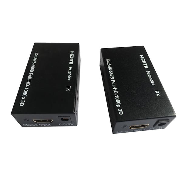 HDMI to RJ45 Extender, HDMI Converter Repeater, 2 Pack HDMI Extender  Transmitter and Receiver Network RJ45 Over Ethernet LAN Cat 5e / 6 / 6e,  Support