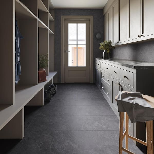 Monolith Charcoal Black 11.81 in. x 23.62 in. Matte Porcelain Floor and Wall Tile (13.55 sq. ft./Case)