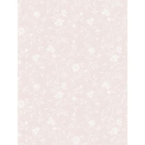 Spring Blossom Collection Magnolia Floral Vine Pink/White Matte Finish Non-Pasted Non-Woven Paper Wallpaper Roll