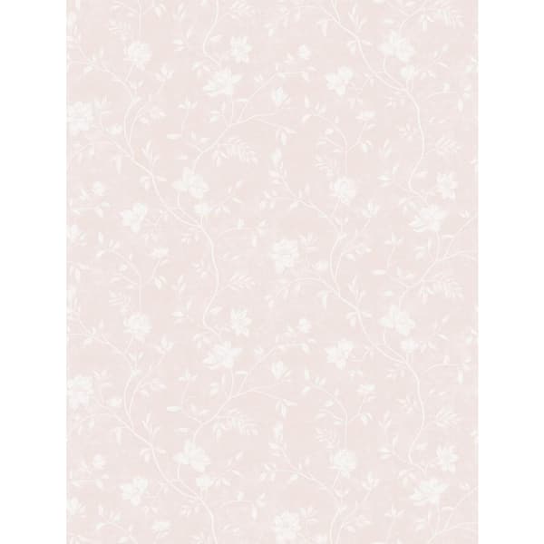 Unbranded Spring Blossom Collection Magnolia Floral Vine Pink/White Matte Finish Non-Pasted Non-Woven Paper Wallpaper Roll
