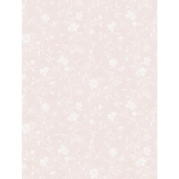 Unbranded Spring Blossom Collection Magnolia Floral Vine Pink/White Matte Finish Non-Pasted Non-Woven Paper Wallpaper Sample