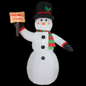 JOYDECOR 8 ft. Pre-Lit Built-In LED Snowman Christmas Inflatable