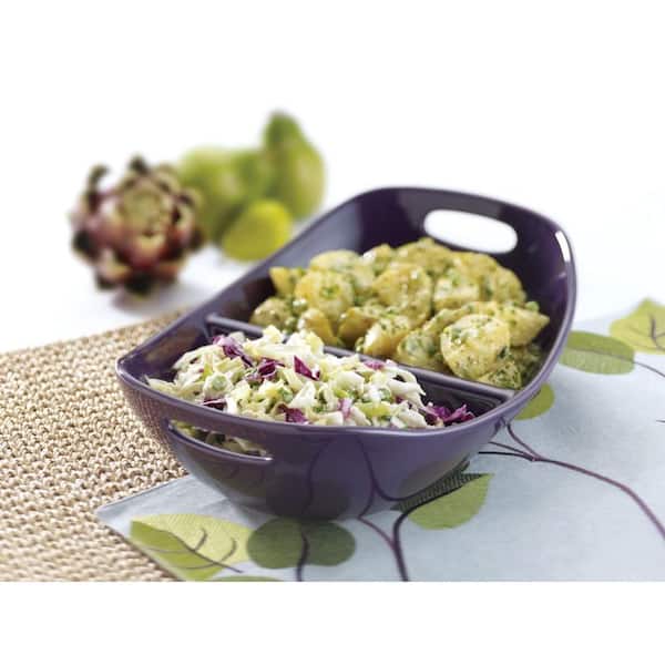 Rachael Ray 14 in. Divided Dish with Handles in Purple