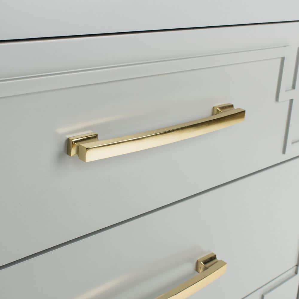 Gray and Gold Modern 3-Drawer Night Table