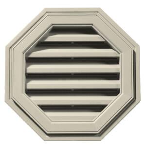 18 in. x 18 in. Octagon Beige/Bisque Plastic Built-in Screen Gable Louver Vent