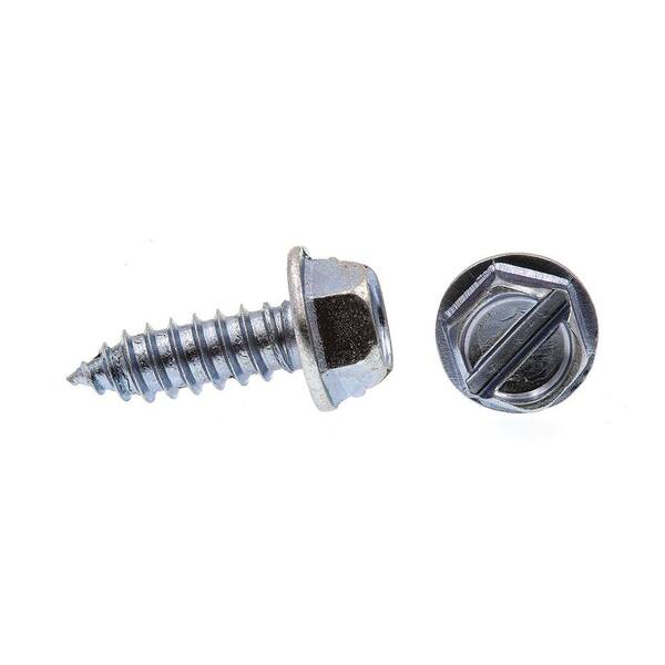 Prime-Line 9025972 Sheet Metal Screw Slotted Hex Washer Head 14 X 1 in Self-Tapping Zinc Plated Steel Pack of 100 