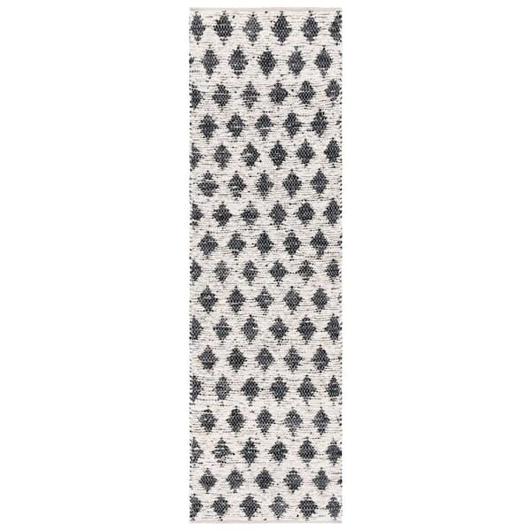 Natura 2 ft. x 8 ft. Beige/Black Diamond Marle Runner Rug