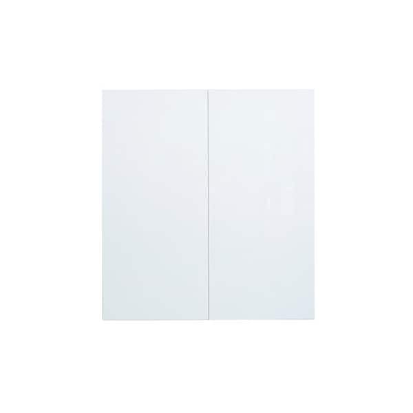 Radiance 24 in. W x 12 in. D x 36 in. H Ready to Assemble Slab Wall Kitchen Cabinet in White Gloss