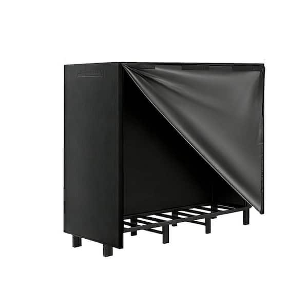 Outdoor Covered Rack 48 in. Adjustable Heavy Duty Outdoor Firewood Rack with Firewood Bag ...