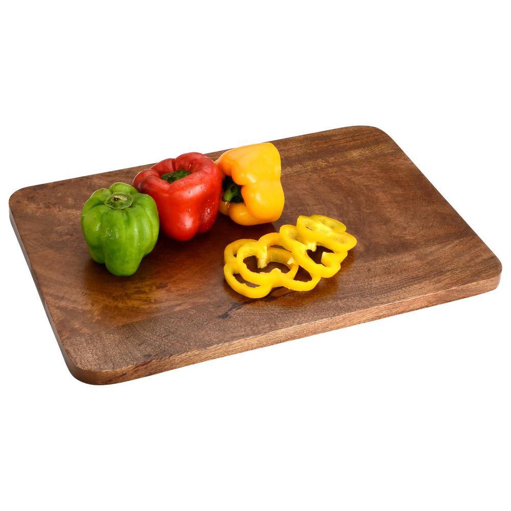 Natural Brown Rectangular Wooden Cutting Board with Rope
