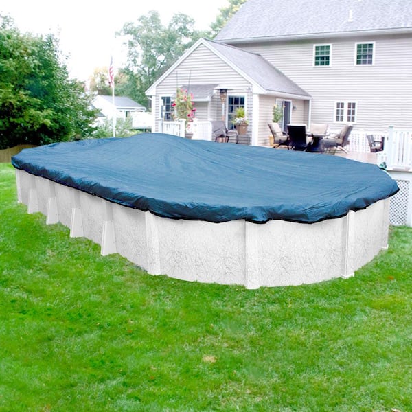 Pool Mate Econo Mesh 12 ft. x 18 ft. Oval Blue Mesh Above Ground Winter Pool Cover