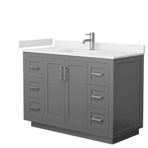Miranda 48 in. W x 22 in. D x 33.75 in. H Single Sink Bathroom Vanity in Dark Gray with White Cultured Marble Top