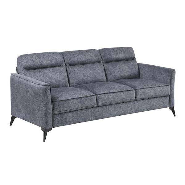 Ellicott 79 in. W Straight Arm Microfiber Fabric Rectangle Sofa in Dark Gray