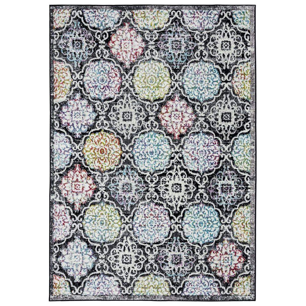 Black Polypropylene 5 ft. x 7 ft. Abstract Indoor Area Rug