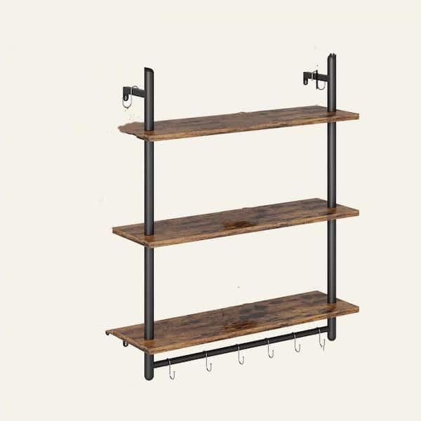 Cubilan 31.5 in. W x 9.4 in. D Rustic Brown Decorative Wall Shelf, Floating Shelves for Bathroom