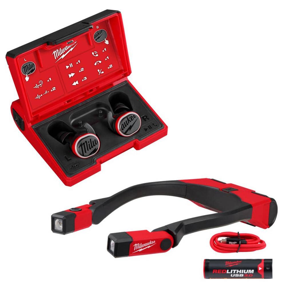 Milwaukee 2191-21 Red Lithium USB Bluetooth Jobsite Ear Buds
