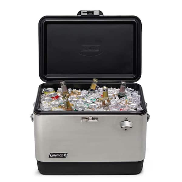 Coleman Reunion 54 qt. Steel Belted Hard Cooler, Stainless Steel