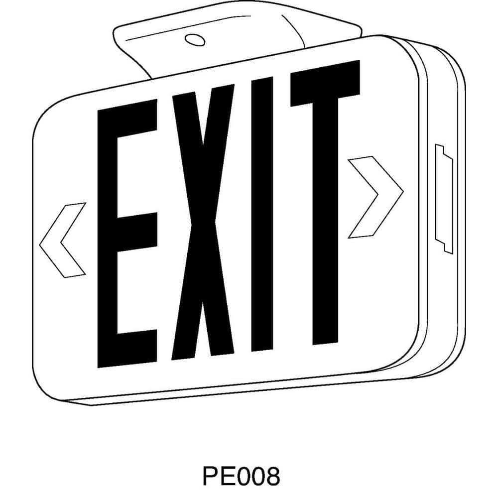 White and Red LED Emergency Exit Sign with Thermoplastic Housing