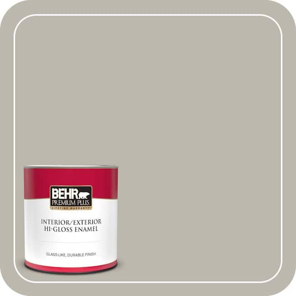 BEHR PREMIUM PLUS 1 qt. Home Decorators Collection #HDC-NT-06G Glasgow Fog Hi-Gloss Enamel Interior/Exterior Paint & Primer
