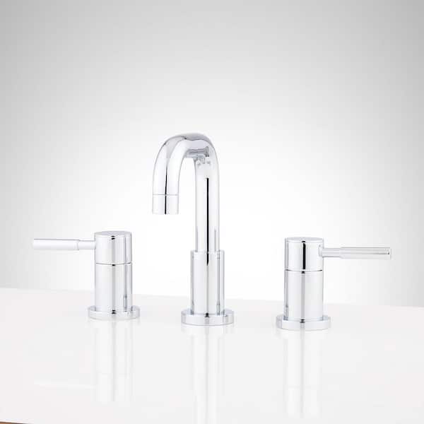 SIGNATURE HARDWARE Edenton 8 in. Widespread 1.2 GPM Double Handle Bathroom Faucet in Chrome