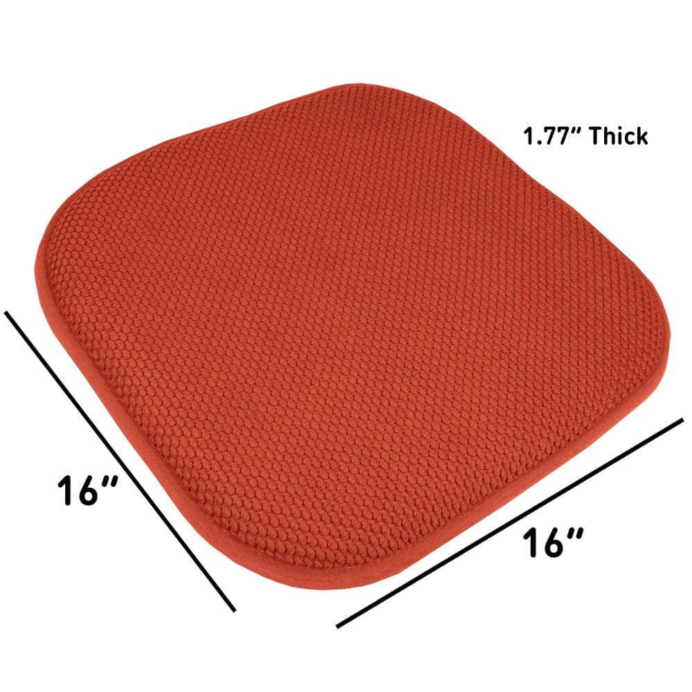 Rust Honeycomb Pattern Memory Foam Chair Cushion Set