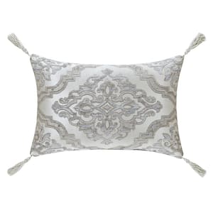 Tammy Silver Polyester Boudoir 15x21" Decorative Throw Pillow