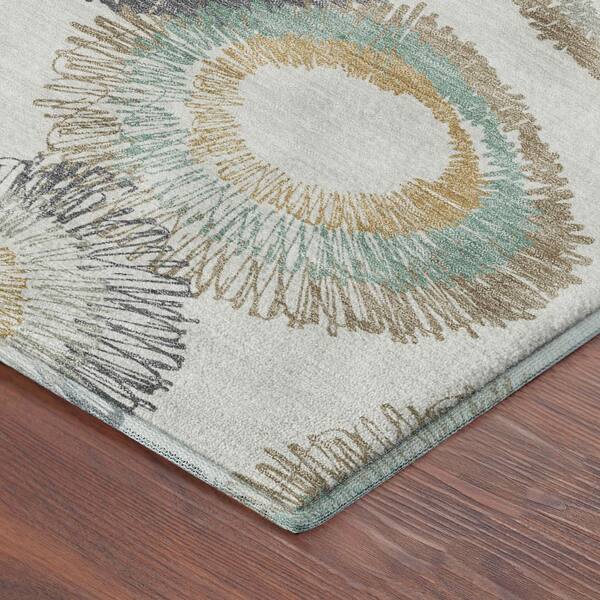 Mayfield Premium Machine Washable Abstract AMF2278 Ivory 2 ft. x 7 ft. Runner Rug