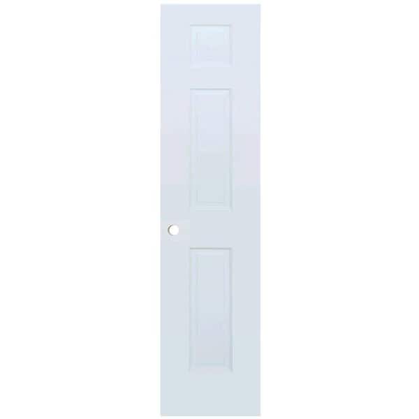 80 in. H x 18 in. W Colonial 6-Panel White Solid Core Wood Interior Door Slab with Bore Hole