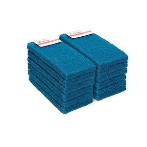 10 in. x 4.5 in. x 1 in. Medium Duty Blue Water Based Latex Resins Maximum Scrub Power Pads (12-Pack)