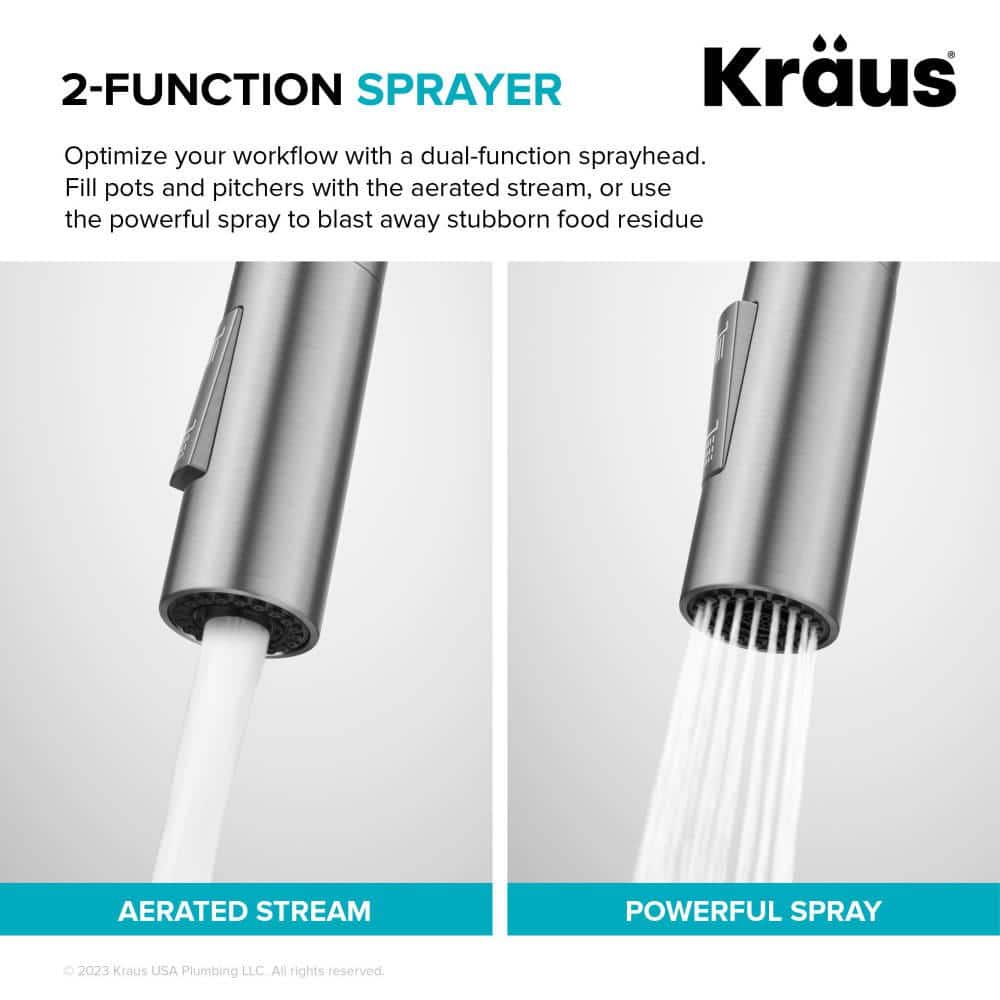 Stainless Steel Touchless Sensor Bridge Kitchen Faucet with Pull-Down Sprayhead