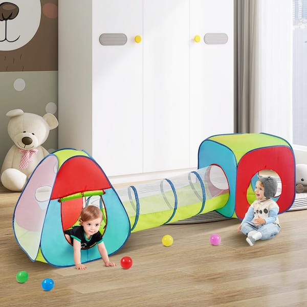 VEVOR 3 In 1 Kids Play Tent with Tunnel for Boys Girls Babies and Toddlers Indoor Outdoor Pop Up Playhouse with Carrying Bag PPSDZPX3DCS087RJTV0 The Home Depot