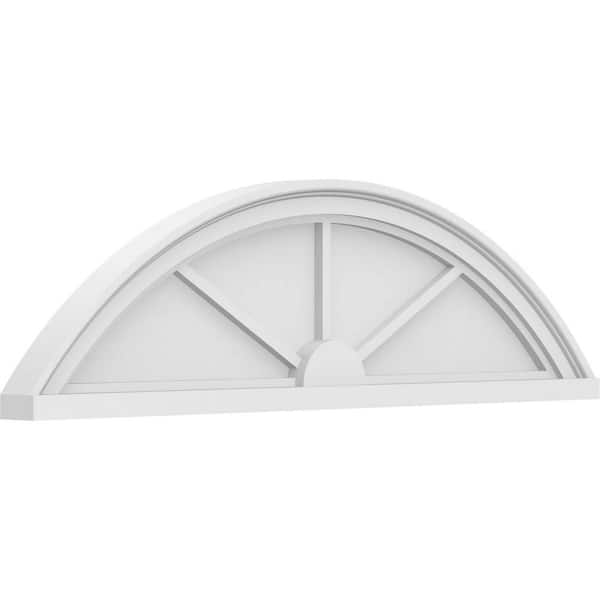 Ekena Millwork 2 in. x 36 in. x 10 in. Segment Arch 3-Spoke Architectural Grade PVC Pediment Moulding