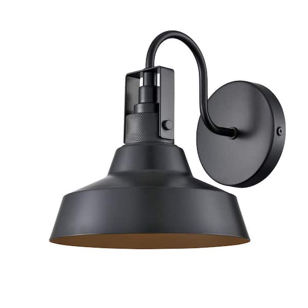 Millennium Lighting Axell 9 in. 1-Light Powder Coated Black Outdoor Hardwired Barn Wall Sconce