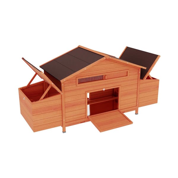 Avex Large Wooden Chicken Coop Outdoor Hen House Poultry Cage with 2 Free-range Doors and 2 Nesting Boxes