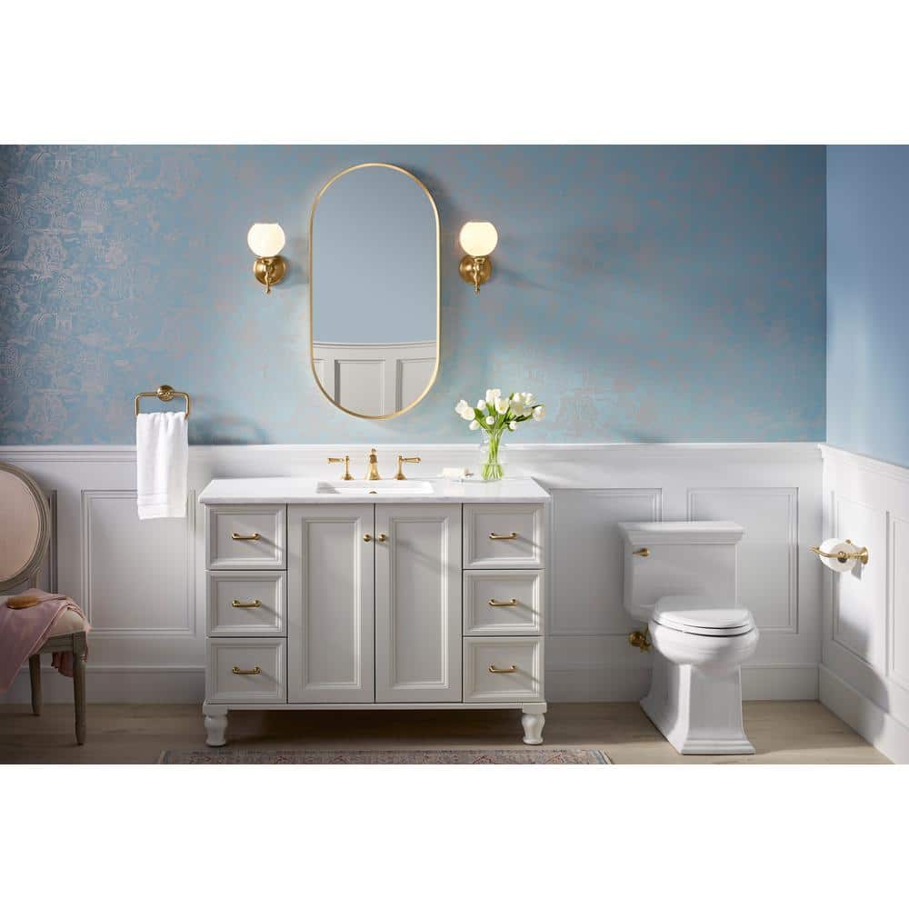 Essential Elegance 40" x 20" Brushed Gold Metal Framed Vanity Mirror