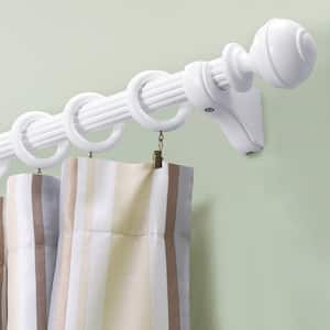 Mix And Match White Wood Single 4 in. Projection Curtain Rod Bracket (Set of 2)