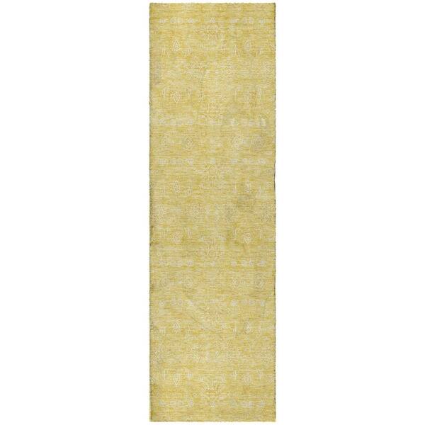 Dream Shag Premium Machine Washable Abstract ADS703 Honey 2 ft. x 7 ft. Runner Rug