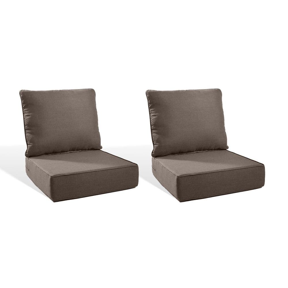 PlushCore 22 in. x 24 in. x 6 in. 4-Piece Deep Seating Outdoor Lounge Chair Thick Cushion Set in Gray (2-Set) price history on PriceWatchPro