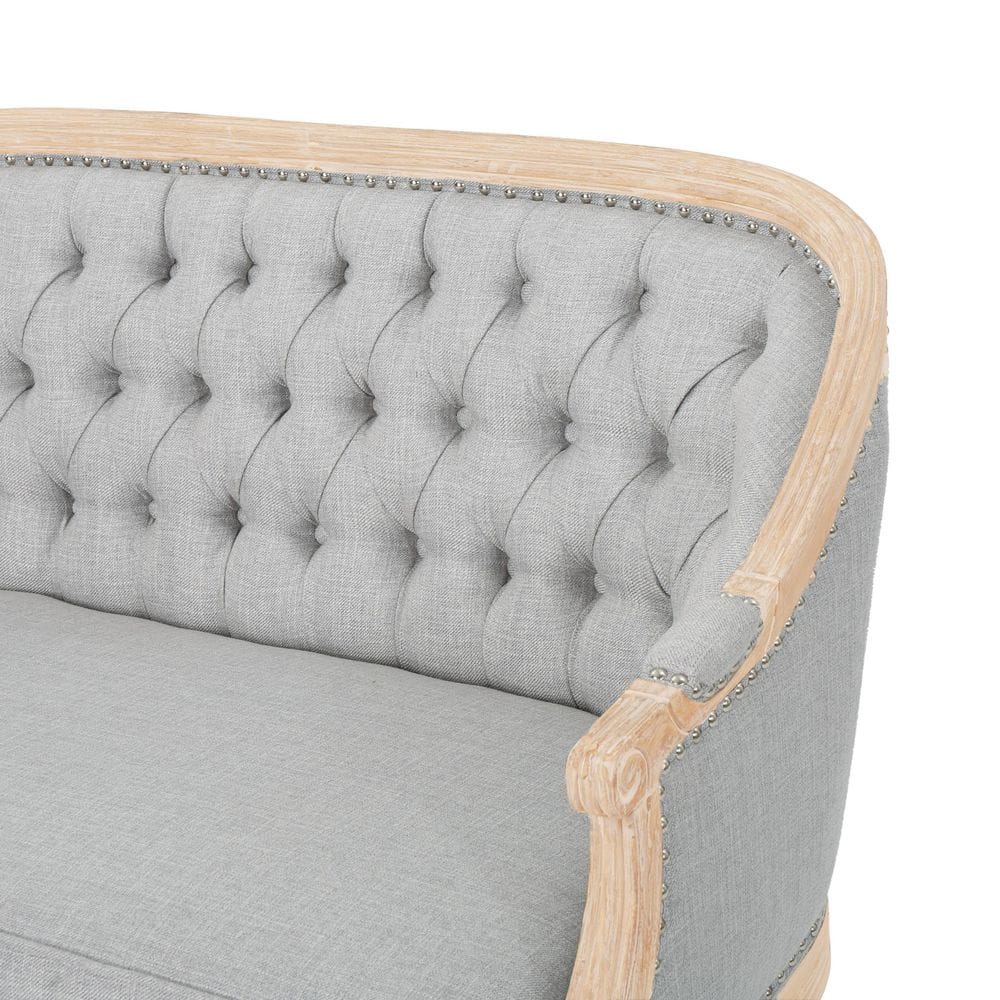 Elegant Chesterfield 49.5" Multicolor Fabric Loveseat with Nailhead Accents