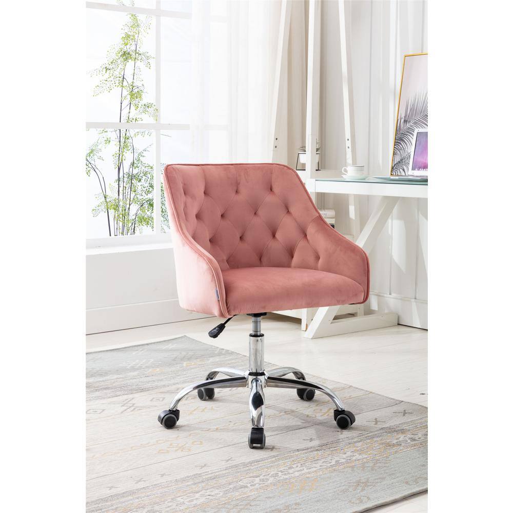 Orange Faux Leather Chair Cute Computer Task Chair with Armrest and Backres