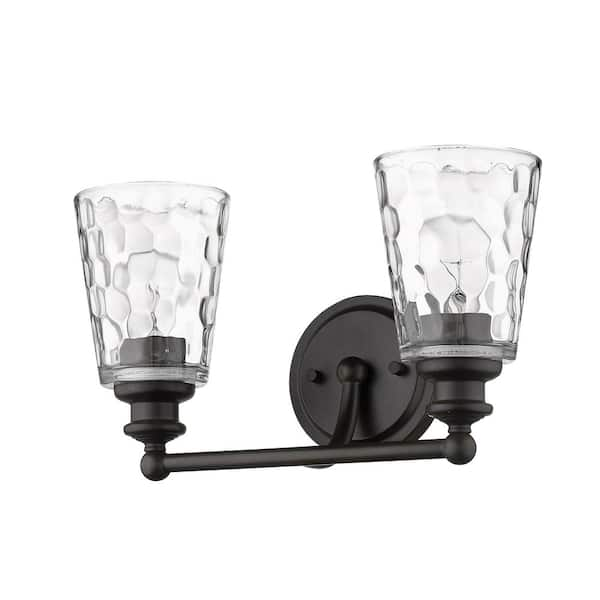 Mae 14-1/4 in. 2-Light Oil-Rubbed Bronze Vanity Light