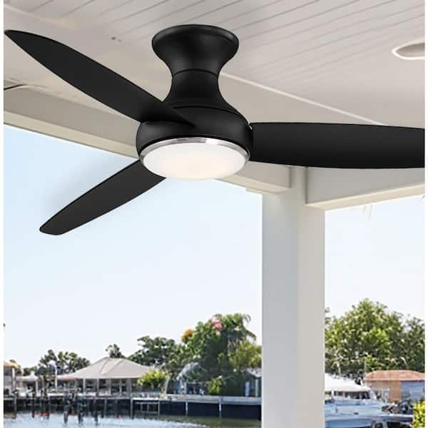 Concept III 54 in. LED Indoor/Outdoor Coal Smart Ceiling Fan with Light and Remote Control