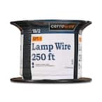 250 ft. 18/2 Black Stranded Copper Lamp Wire