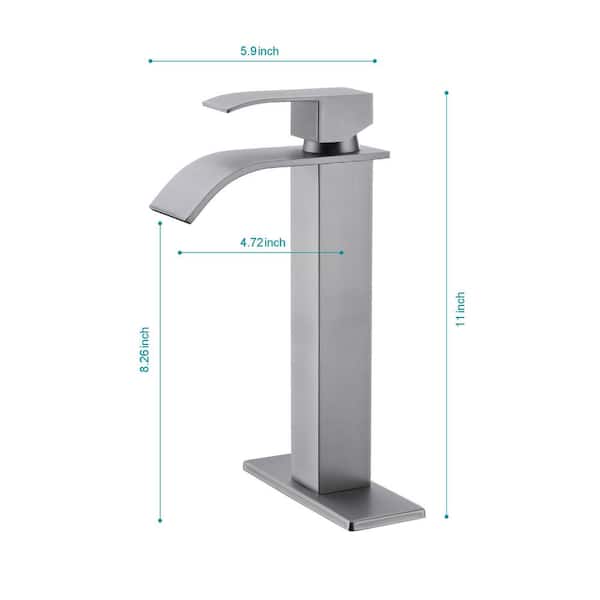 Lukvuzo Brushed Nickel Single Handle Bathroom Sink Faucet