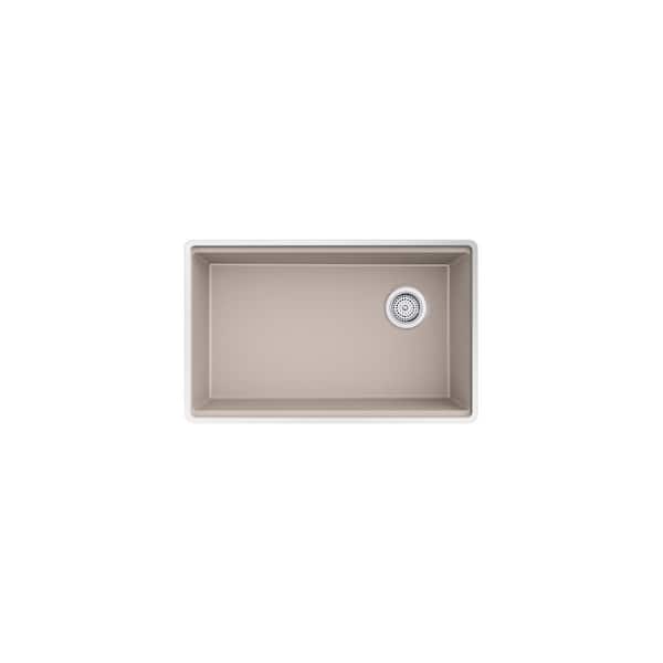 KOHLER Billings Granite Composite 29 in. Undermount Single Bowl Workstation Kitchen Sink in Matte Grey