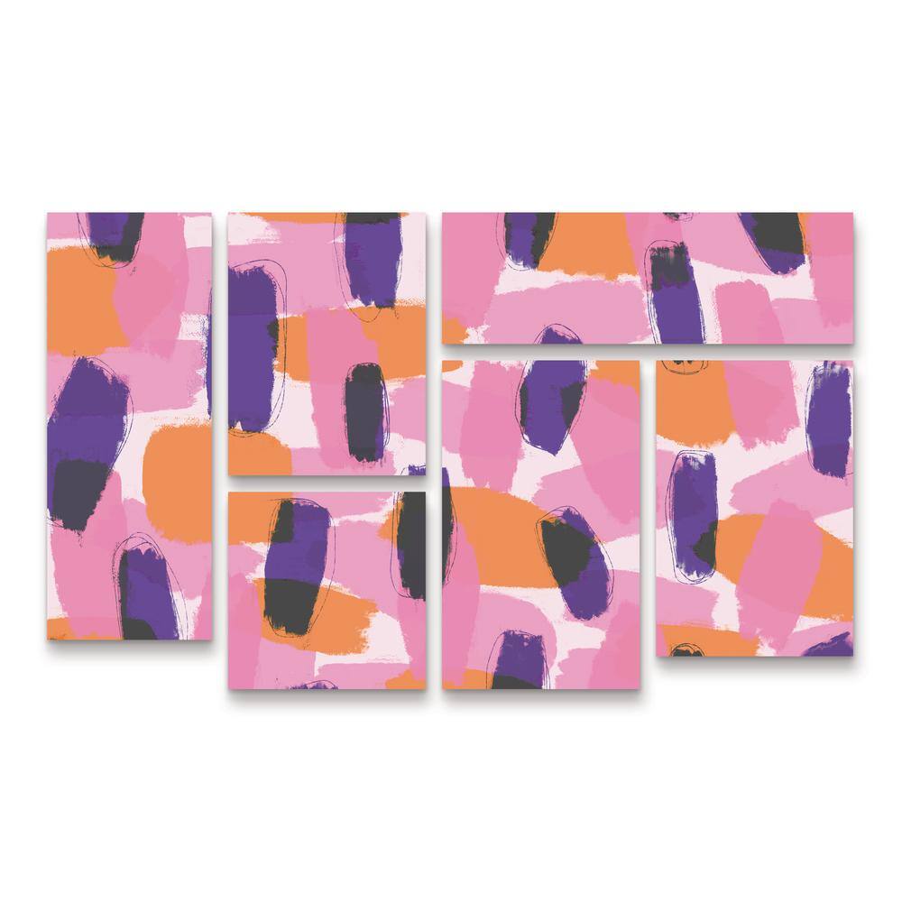 Treechild Layered Purple and Pink Abstract Canvas Wall Art Set