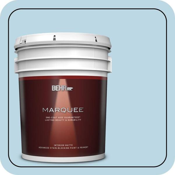 BEHR MARQUEE 5 gal. #S490-2 Glacial Stream Matte Interior Paint & Primer
