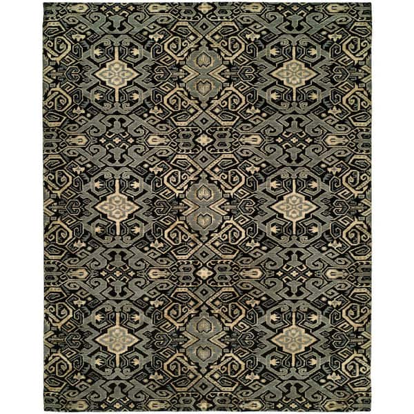 KALATY Black 8 ft. x 10 ft. Area Rug