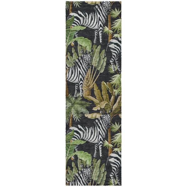 Dream Shag Premium Machine Washable Abstract ADS208 Midnight 2 ft. x 7 ft. Runner Rug