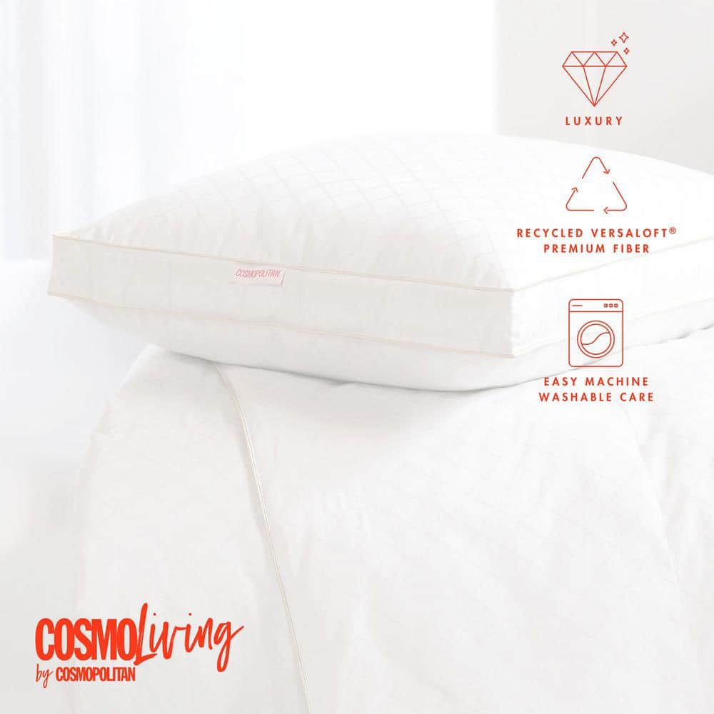 Diamond Luxe White Hypoallergenic Gusset Pillow, Standard Size